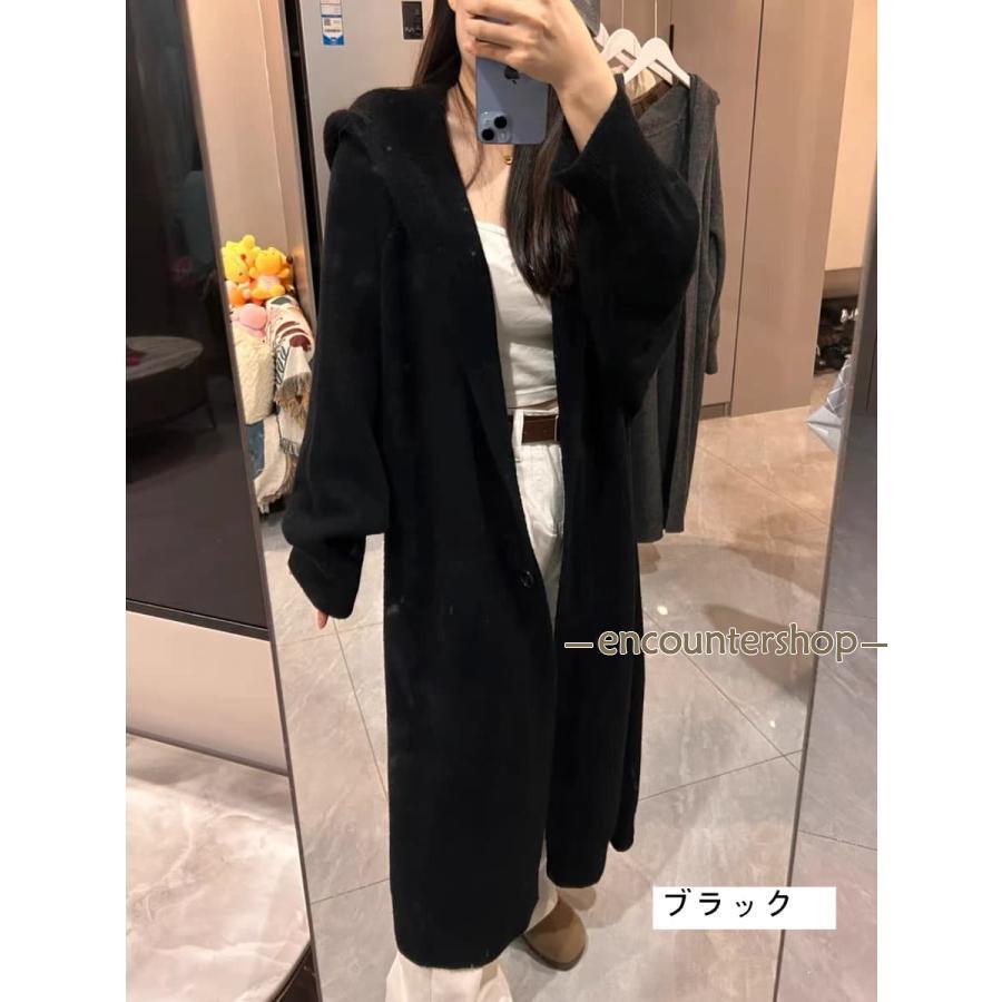 カーディガン レディースニットパーカー 秋冬 長袖 フード付き ニット ロングカーディガン 冬物 ニットアウター アウター コ | ブランド登録なし | 05