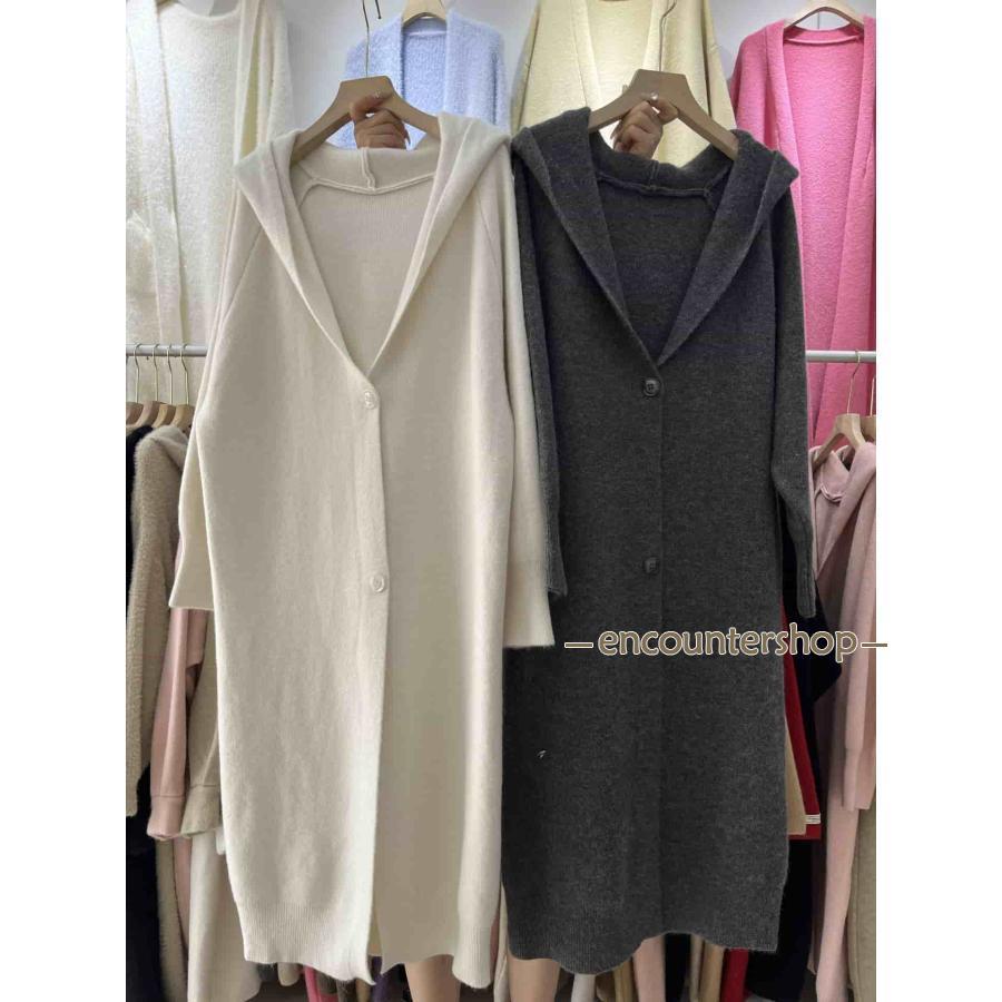 カーディガン レディースニットパーカー 秋冬 長袖 フード付き ニット ロングカーディガン 冬物 ニットアウター アウター コ | ブランド登録なし | 08