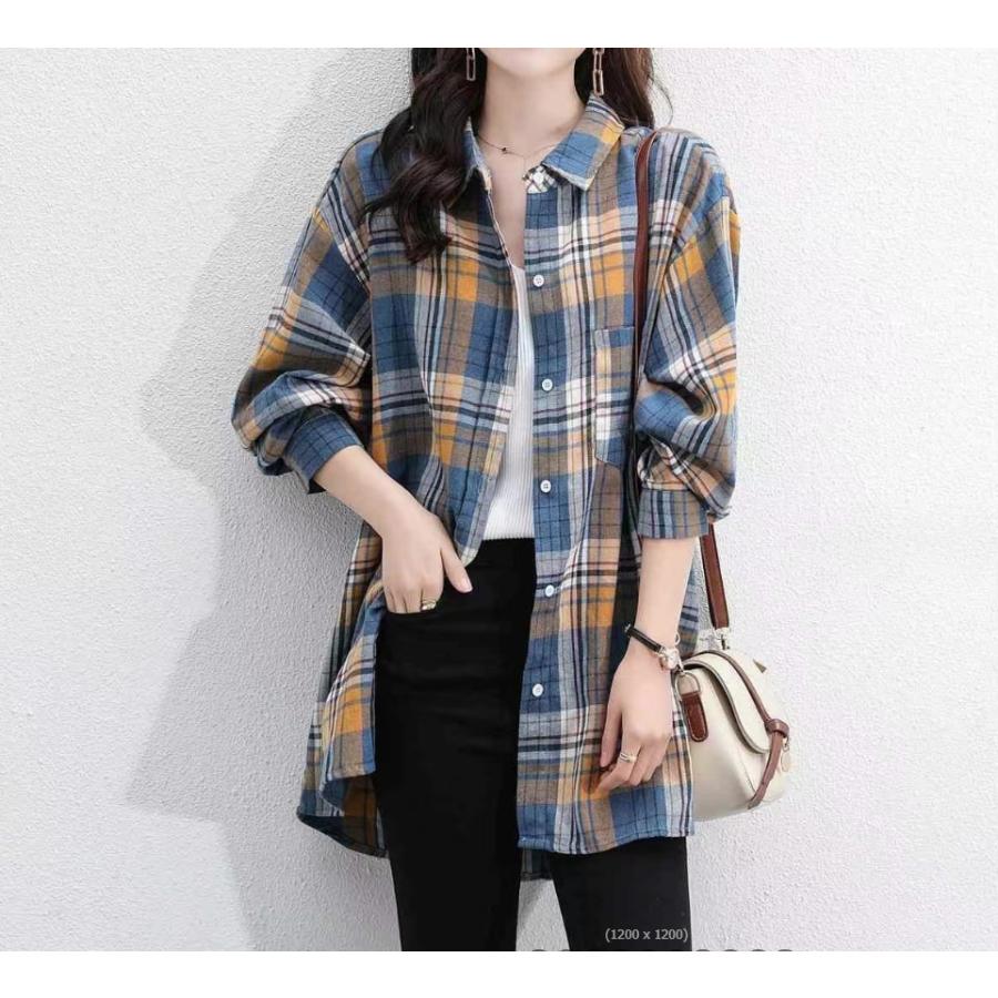 チェックシャツ レディース チェック柄シャツ 長袖シャツ タータン