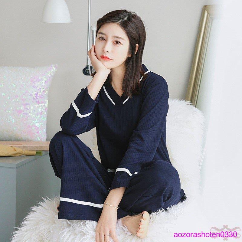 パジャマ レディース 春夏秋 長袖パジャマ 綿 Vネックパジャマ ワイトパンツ ルームウェア 上下セット 可愛い セットアップ ナイトウェア 部屋着 寝巻き 福袋セール