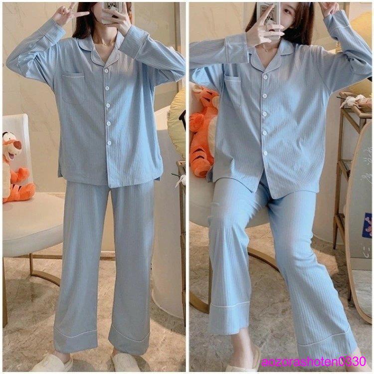 パジャマ 前開き レディース 長袖 上下セット かわいい ルームウェア