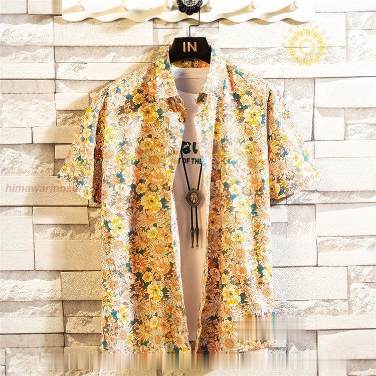アロハシャツ メンズ 半袖シャツ トップス 柄シャツ 花柄 カジュアル