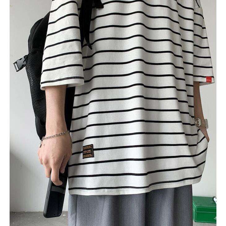 夏 Tシャツ メンズ 7分袖 ボーダー 大きいサイズ トップス 新品