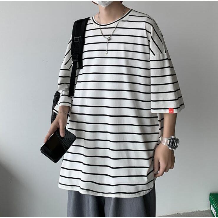 夏 Tシャツ メンズ 7分袖 ボーダー 大きいサイズ トップス 新品 七分袖