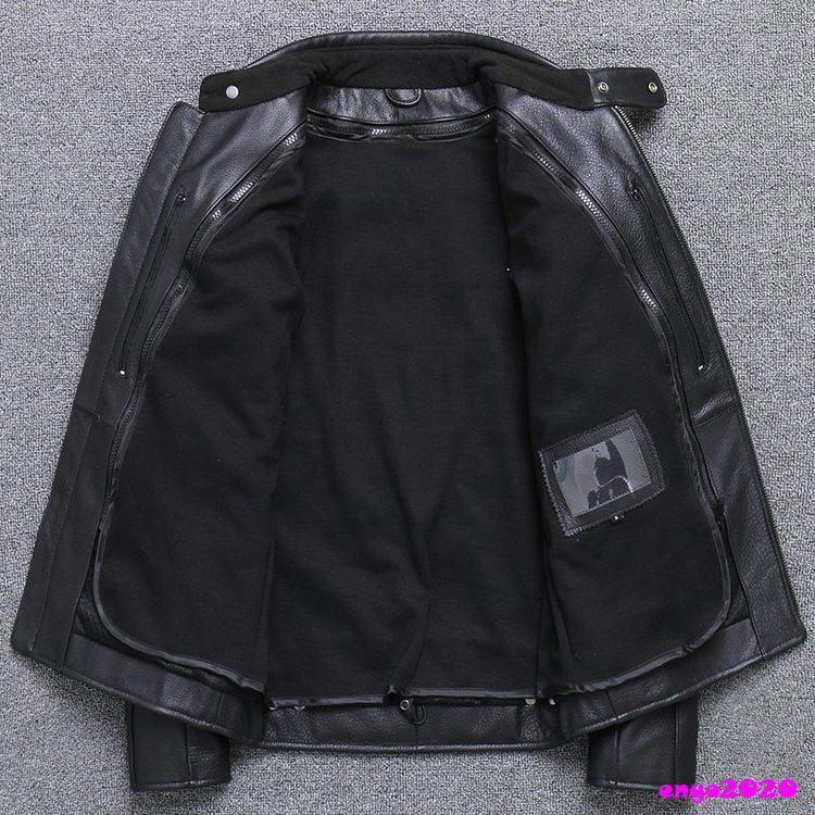 革ジャン レザージャケット バイクジャケット ライダース ジャケット 本革 牛革 防風 防寒 バイクウェア レザー お洒落 革ジャン メンズの画像
