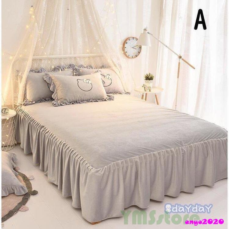 秋冬用 暖かい ベッドスカート 寝具カバー シングル セミダブル 北欧風