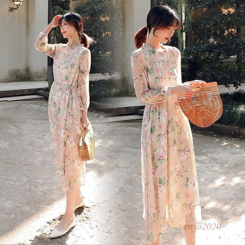 ワンピース レディース 30 40代ワンピース 春 夏 秋新作 40代ワンピース 長袖ワンピース 40代ワンピース きれいめワンピース お出かけ 通勤 大人 結婚式 ネットファミリー シフォン オシャレ You0526 4vs51