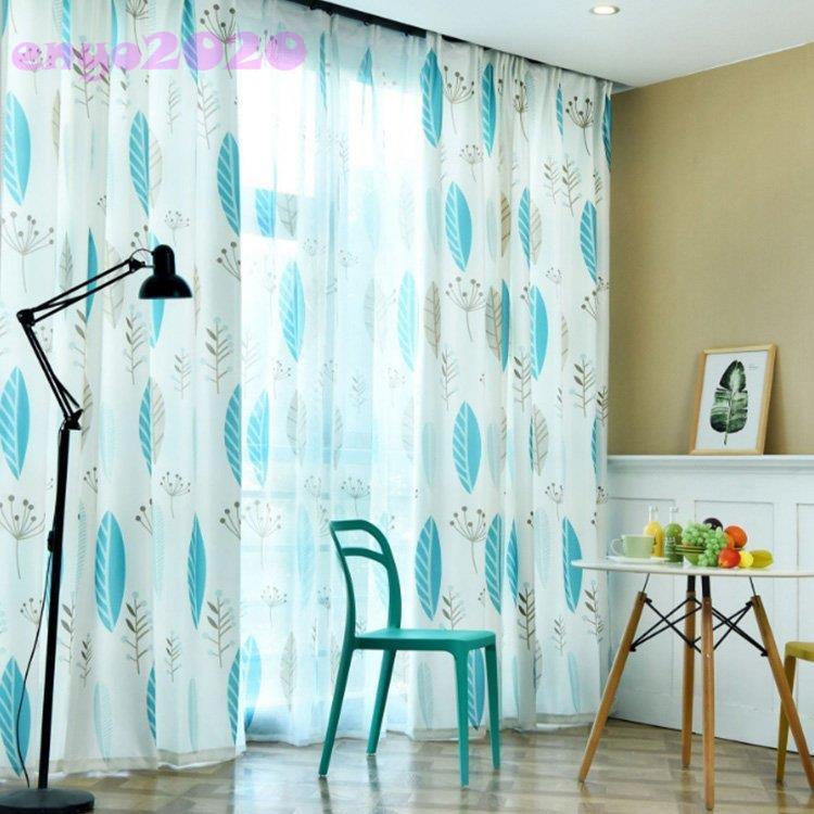 大特価‼️ カーテン 北欧 青いの葉 可愛い お洒落⭐️ 大特価‼️ カーテン 北欧 青いの葉 可愛い お洒落⭐️｜大特価‼️ カーテン