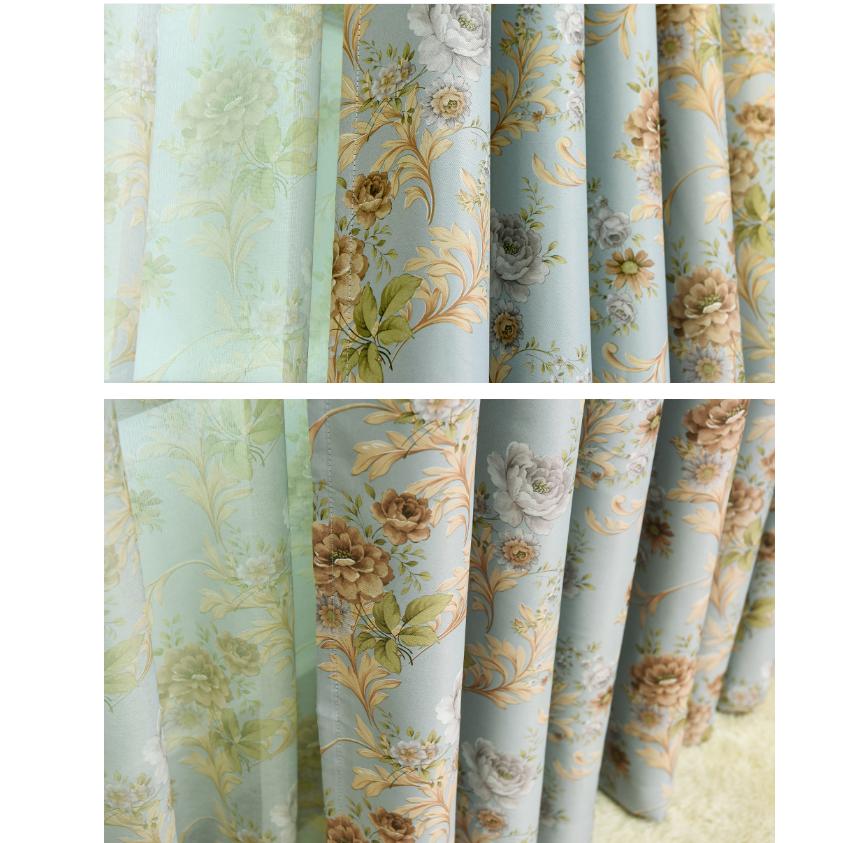 オーダー カーテン おしゃれ 北欧 バラ 柄 リビング プリント