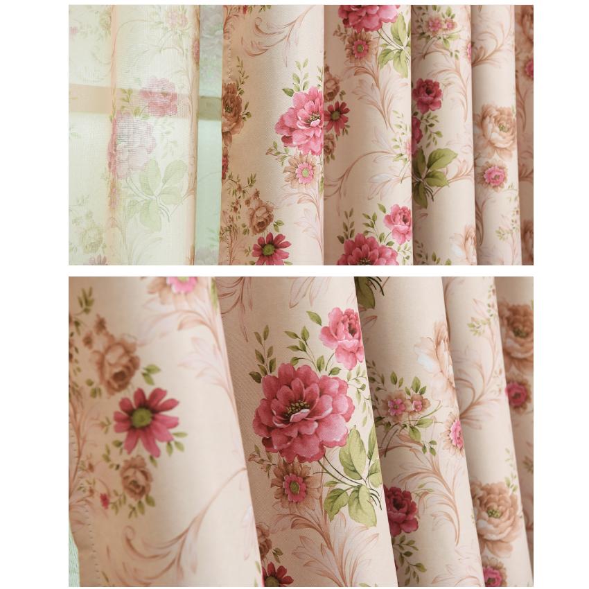 120cm 北欧 花柄 ピンク ヨーロピアン 両面柄 花柄 オーダーカーテン オーダー カーテン おしゃれ 北欧 バラ 柄 リビング プリント