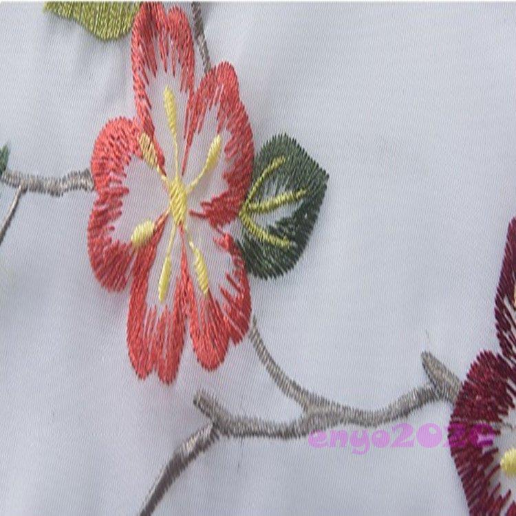 ドレープ　カーテン　幅200cm×丈200cm2枚　刺繍　花柄 Amazon｜おしゃれ レースカーテン 200cm 丈 uvカット刺繍 花柄