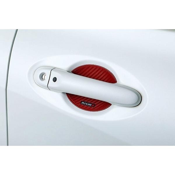ニスモ nismo ドアハンドルプロテクター レッド Lサイズ カーボン調 