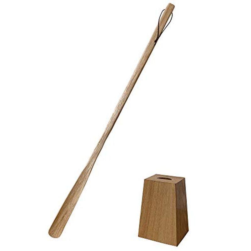 Kicoriya 靴べら ロング スタンド付き 台付き 木製 靴ベラ 長い 75cm 木 おしゃれ 木 クロス付 Rofbdkawwc シューズ Tdsc Sn