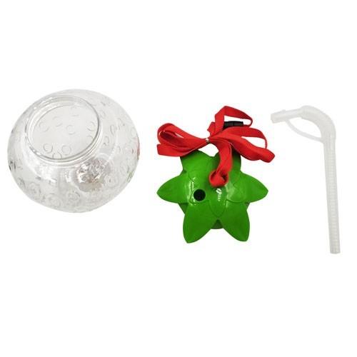 光るいちご型ボトル420ml（6個セット）（ジュースストロー