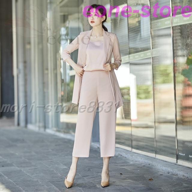 日本お値下 セットアップ パンツスーツ 七分袖 3点セット春夏 テーラードジャケット ロングパンツ ベスト レディース ビジネス 通勤 Ol カジュアル スーツ上下セット 送料込まとめ買い Superavila Com