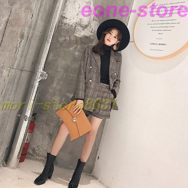 店舗在庫有り 代 2点セット 秋 チェック柄 冬 レディース パンツスーツ スーツ ショートパンツ 30代 お洒落 通勤 Ol 通学 セレモニー スーツ テーラードジャケット 安い店 Evoltechserv Ae