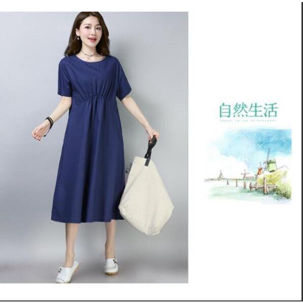 ワンピース コットンリネン ロングワンピース 綿麻混 半袖 長袖 ロング丈ワンピース 体型カバー 大きいサイズ 春 夏 ワンピ 着痩せ Dx6 E One Store 通販 Yahoo ショッピング