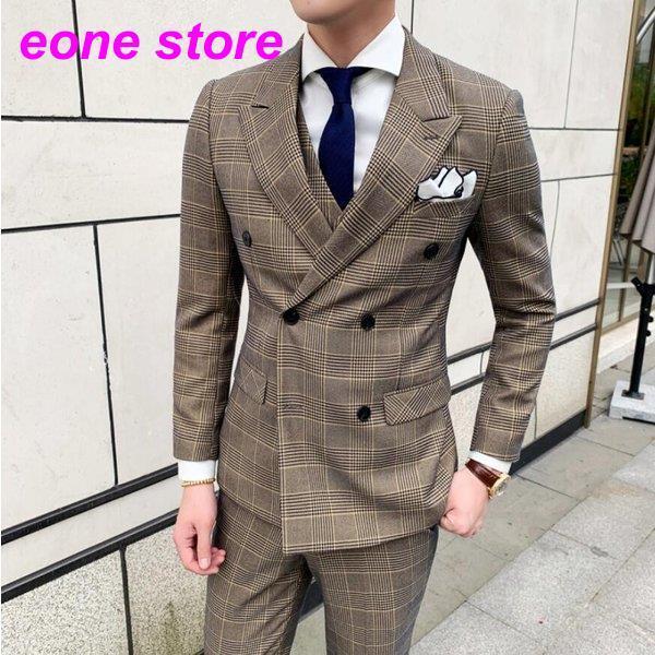 50 Off ダブルボタンスーツ メンズスーツ 3点セットスーツ カッコイイ チェック柄 フォーマルスーツ 結婚式 二次会 成人式 卒業式 就職活 ビジネススーツ 披露宴 お洒落 送料無料 Www Tiebreak Fr