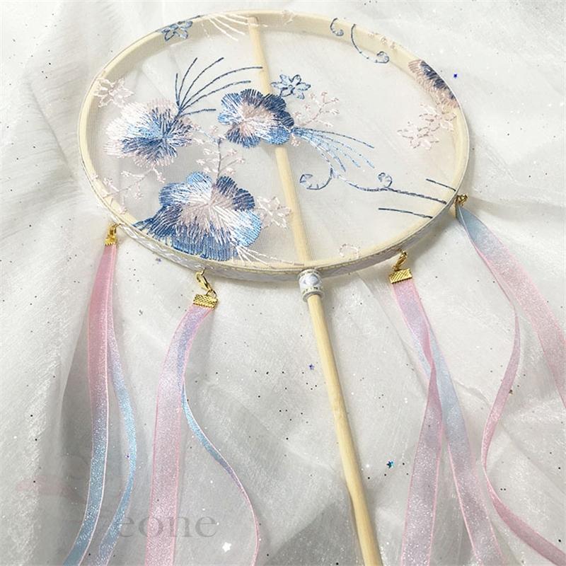 扇子 古風 舞台 演出 漢服 撮影 うちわ 古典 丸形 宮廷風 団扇 長柄 刺 長さ選べる 姫様 おしゃれ 2タイプ Jfx Sz E One Store 通販 Yahoo ショッピング