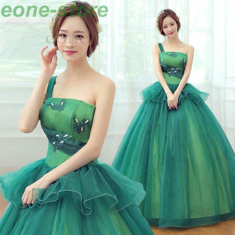 クーポン対象外 ウェディングカラードレス 安い 演奏会 カラードレス コンサート 結婚式 ロングドレス 披露宴 ウエディングドレス 二次会 ステージ パーティードレス グリーン カラードレス サイズ 指定サイズ オーダーメイド 追加10円