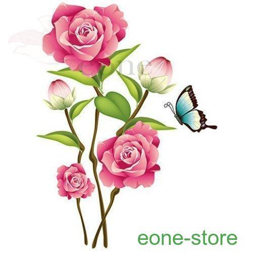 ウォールステッカー 花 北欧 フラワー お花 蝶 薔薇 ピンク 蝶 バラ おしゃれ 可憐 清楚 エレガント トイレ 風 Jpw12 Bz E One Store 通販 Yahoo ショッピング