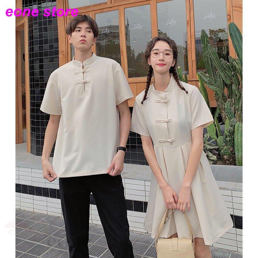 綿麻 ペアルックセット カップル シャツ 上下セット ワンピース ペアルック半袖 お揃い服 無地 プセット カップル夏服 単品売り Ll4 E One Store 通販 Yahoo ショッピング