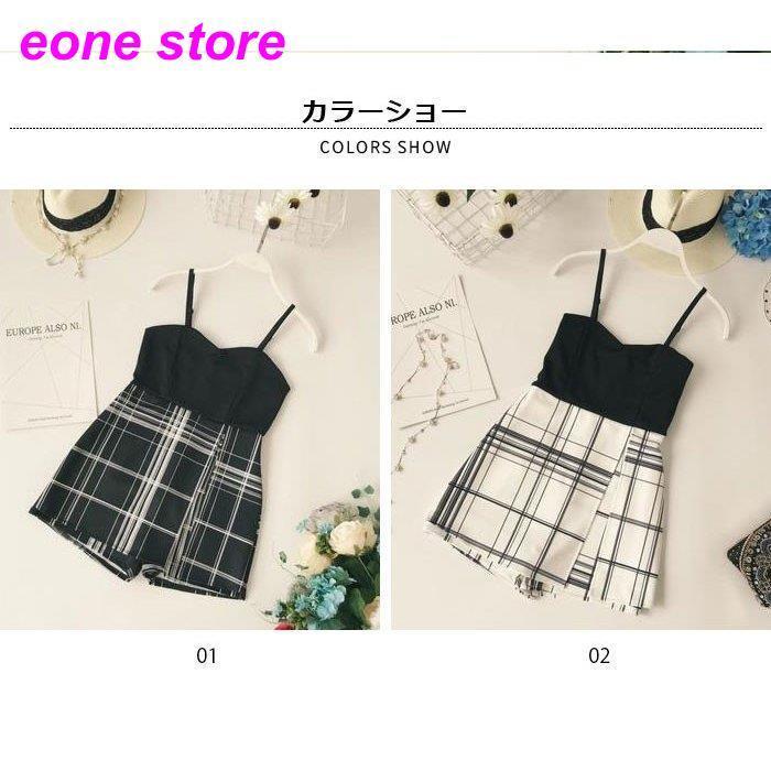 チェック柄 レディース キャミソールワンピース キュロットワンピース ミニワンピース ショートワンピース ノースリーブ ハイエスト Nz Hs2 E One Store 通販 Yahoo ショッピング