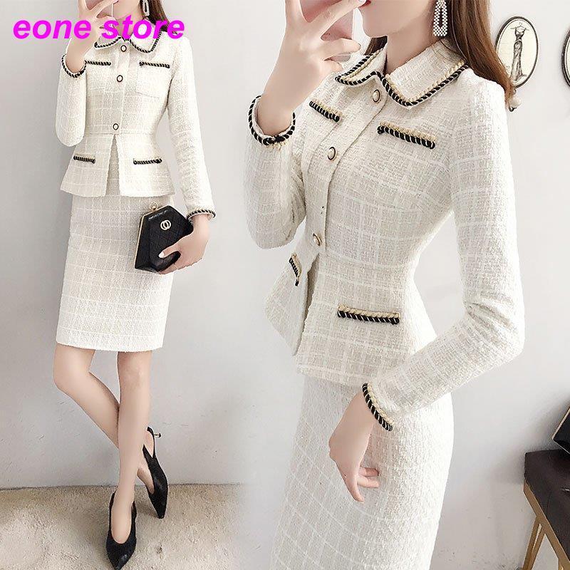 セットアップ レディース 2点セット 上下セット コート ショートコート スカート 膝丈 ジャケット トップス 秋 冬 着痩せ 通勤 おしゃれ カジュアル 大人 Ol Nz Ss3 E One Store 通販 Yahoo ショッピング