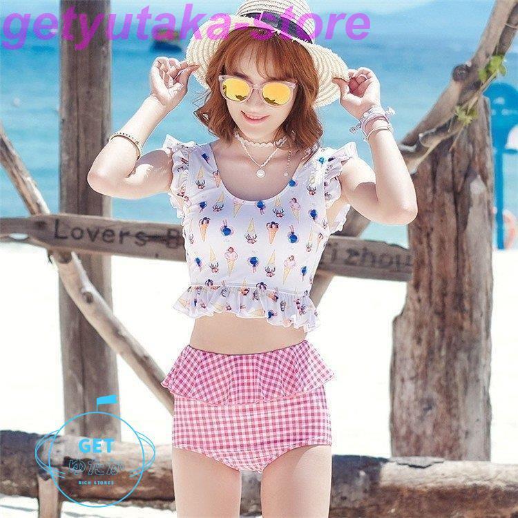 珍しい ビキニ水着レディース 夏 ビキニ2点セット水着 体型カバー 花柄韓国風 ハイウエスト フレア 小胸バンドゥビキニ セパレート 可愛い スイムウェア 温泉 ママ水着 楽天1位 Turningheadskennel Com