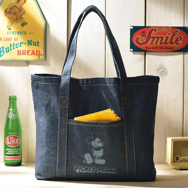 トートバッグ レディース 対応 濃紺デニム ディズニー ミッキー 大きめ かわいい マザーズバッグ 大容量 たっぷり入る ポイント消化 プチプラ イオプラスショップ ヤフー店 通販 Yahoo ショッピング