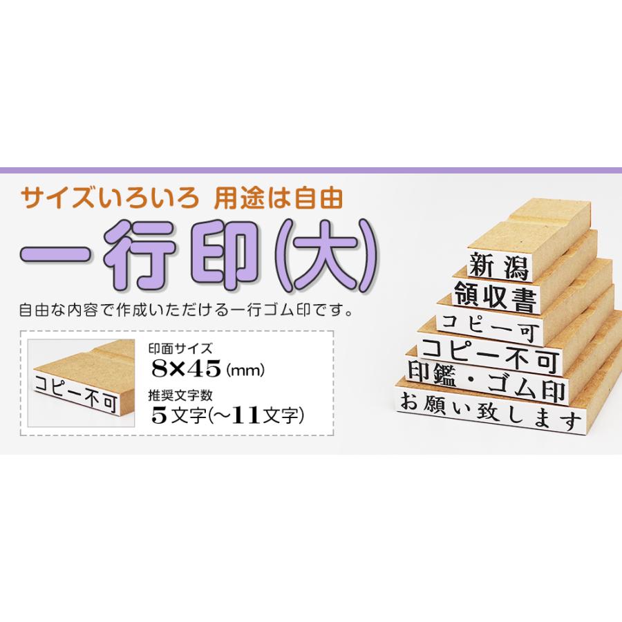 一行印 のべ板 8mm×45mm ゴム印 はんこ 判子 スタンプ ゴム印鑑 オーダー 名前 おなまえ オーダーメイド|ep-insho|02