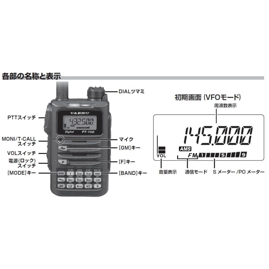 FT-70D(FT70D) \u0026 SSM-17A \u0026 SDD-13 ノーマルかAIRかお選びください YAESU 八重洲無線 C4FM/FM 144/430MHz アマチュア無線_2