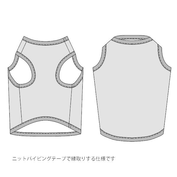 犬服型紙 タンクトップ（パイピング仕様） 大型犬用 テキスト付き : e