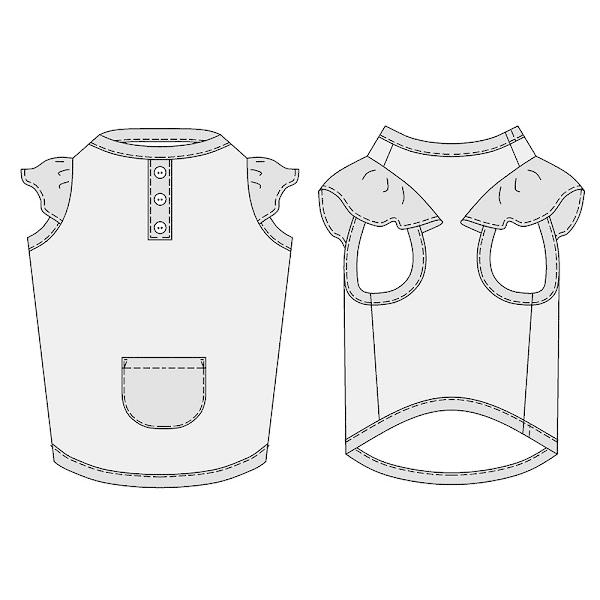 犬服型紙 キャップスリーブタンクトップ 大型犬用 テキスト付き Pcs 016r Eパターン コレクション ヤフー店 通販 Yahoo ショッピング