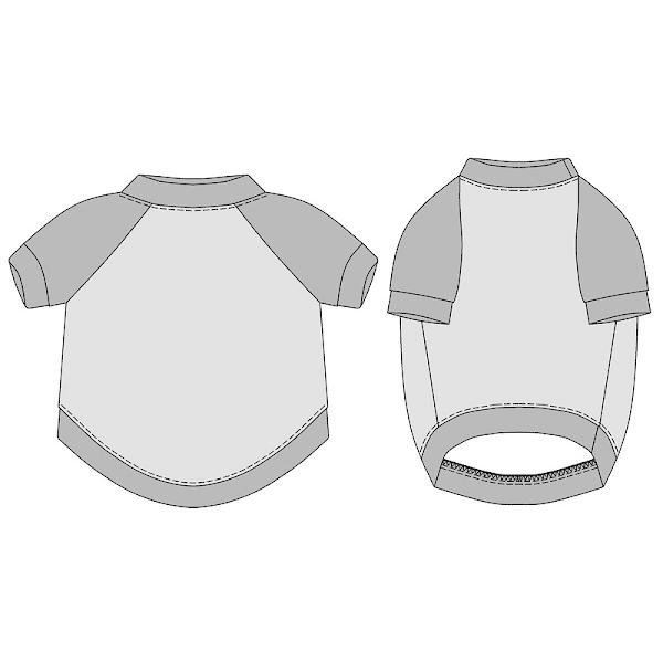 犬服型紙 ラグランTシャツ 小型犬 小型犬ロング 中型犬用 テキスト付き