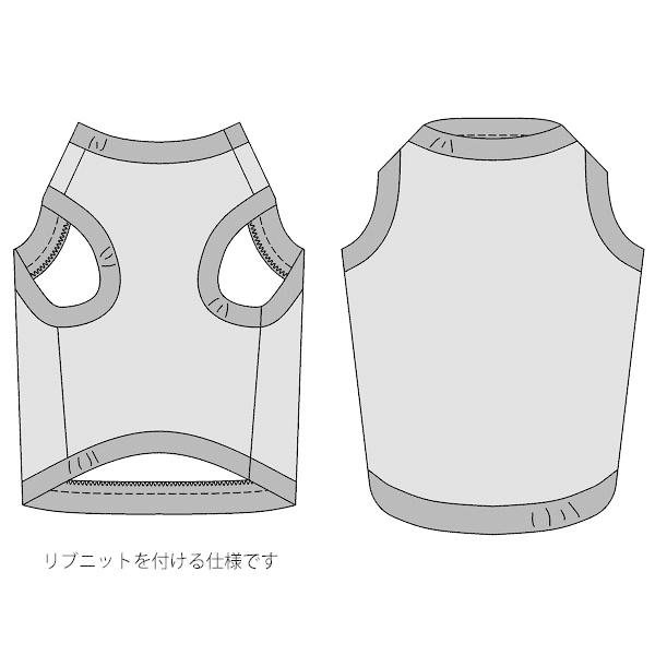 犬服型紙 タンクトップ（リブ仕様） 小型犬 小型犬ロング 中型犬