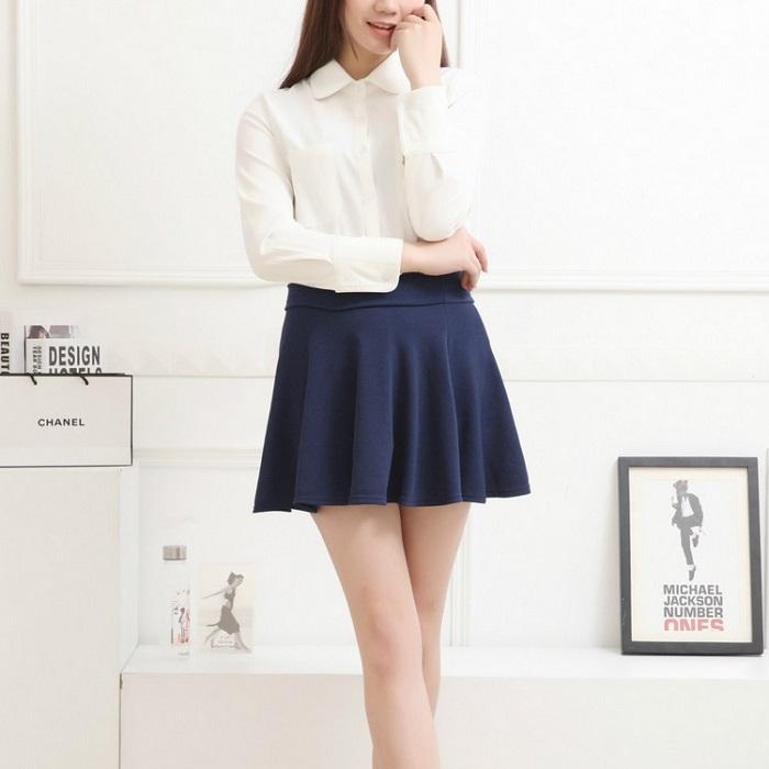 SK005 フレアスカート Aラインスカート ウエストゴム フレア Aライン フレアー ミディアム シンプル 無地 ミニスカート フレア ウエストゴム |  | 11