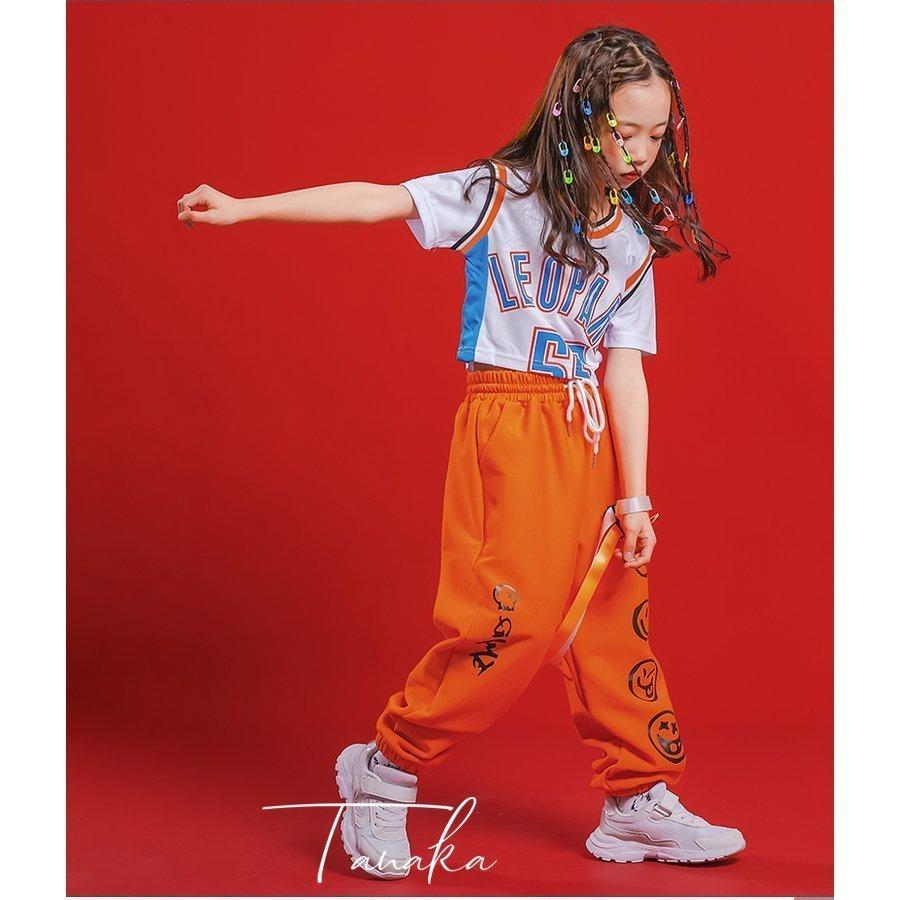 数量限定 キッズダンス衣装 バスケ オレンジ 白 韓国 K Pop セットアップ ダンス衣装 パンツ トップス へそ出し ヒップホップ ガールズ 体操服 サイズ 130サイズ Sustentec Com Br
