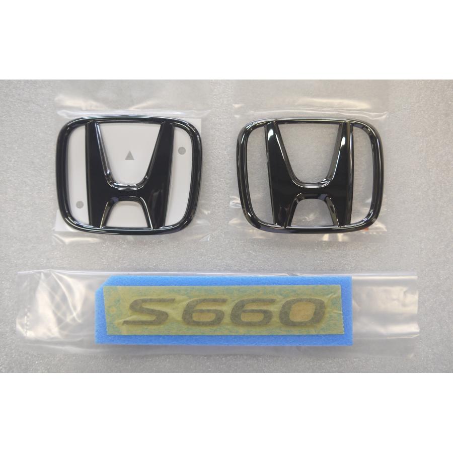 S660 JW5系：純正 ブラックエンブレム（Hマーク2個 車名エンブレム