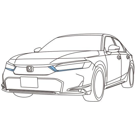 シビック FL1/FL4：純正 フロントグリルガーニッシュ 左右セット