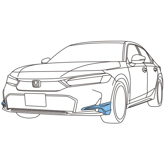 シビック FL1/FL4：純正 フロントバンパーガーニッシュ(左右セット