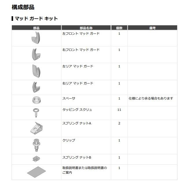 フリード GT系：純正 マッドガード(AIR用 1台分)(カラー選択