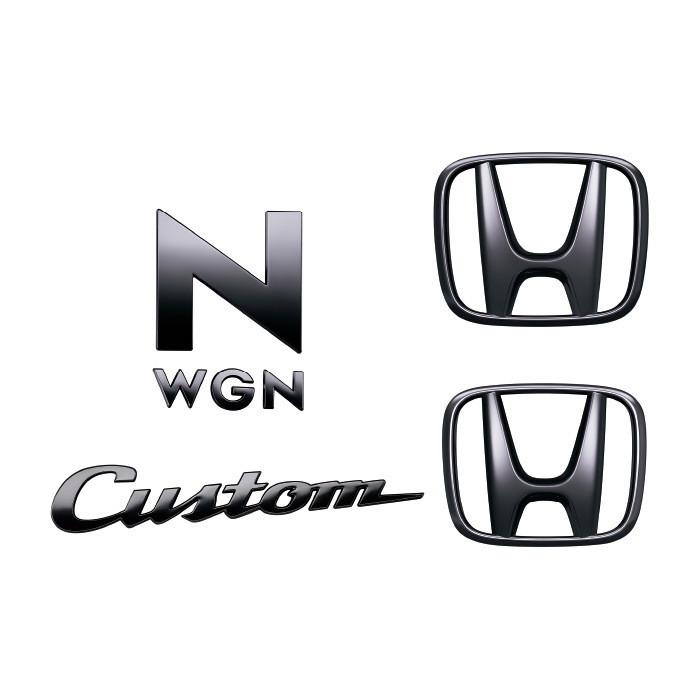 N-WGN Custom用 JH3 JH4：純正 エンブレム Hマーク2個＋車名エンブレム＋Customロゴ(カラー選択)の画像