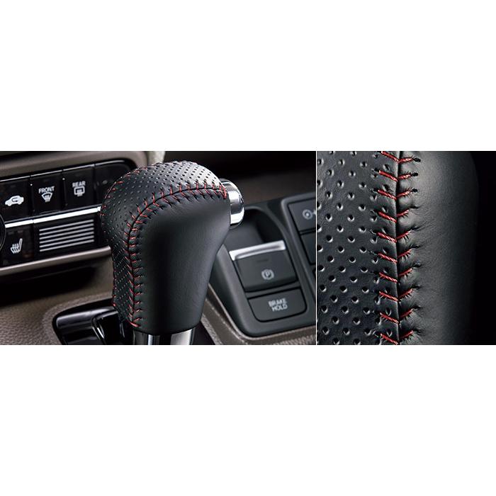 N-BOX NBOXカスタム JF3 JF4：純正 シフトノブ ブラック×レッド