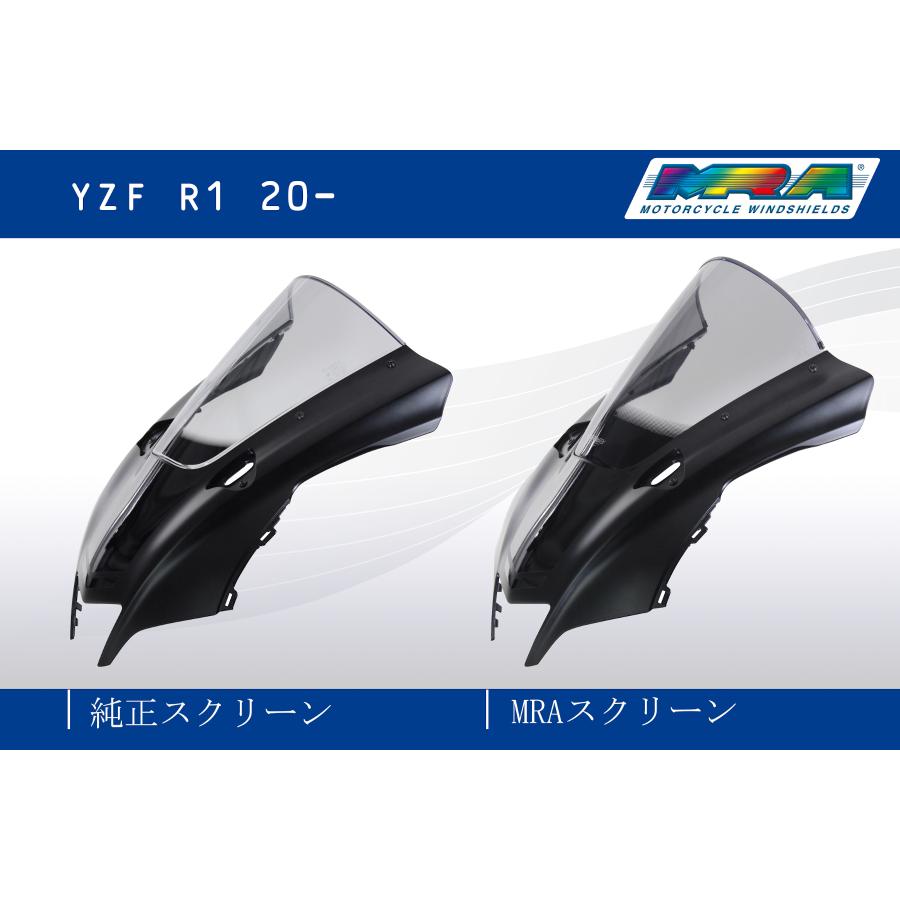 MRA スクリーン　YZF-R1用クリア/ブラック MRA/エムアールエー スクリーン レーシング クリア YZF-R1/M 20