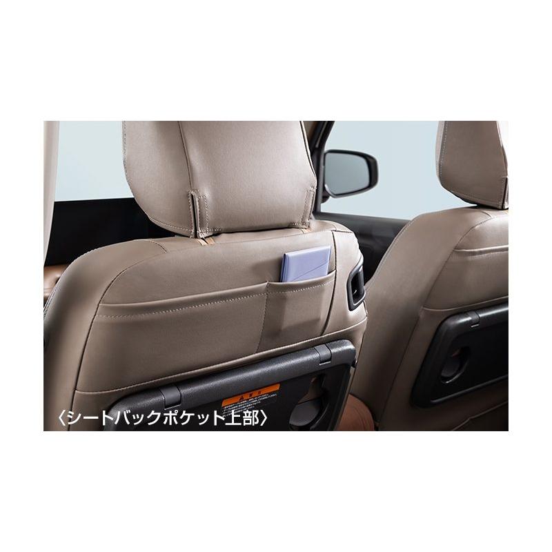 ルークス/ROOX BB1A/BB2A/BB5A/BB6A：純正 革調シート全カバー(グレージュ×ブラウン) 1台分の画像