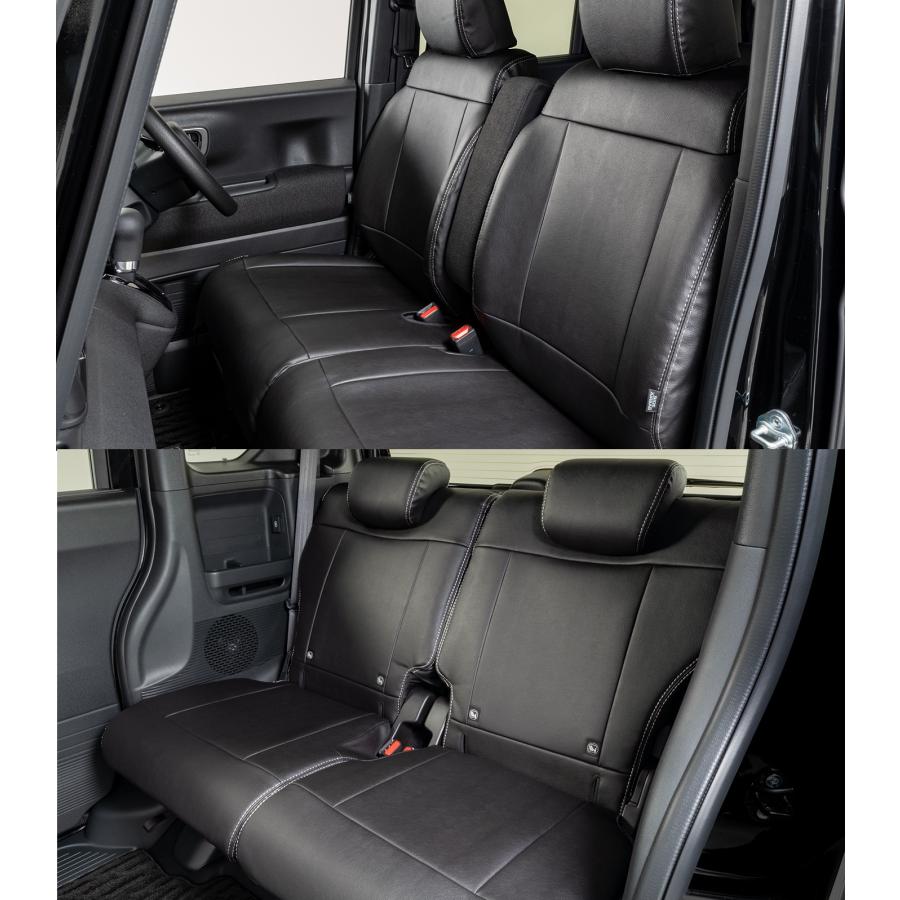 N-BOX NBOXカスタム JF5 JF6：純正 シートカバー（合皮製） ブラック