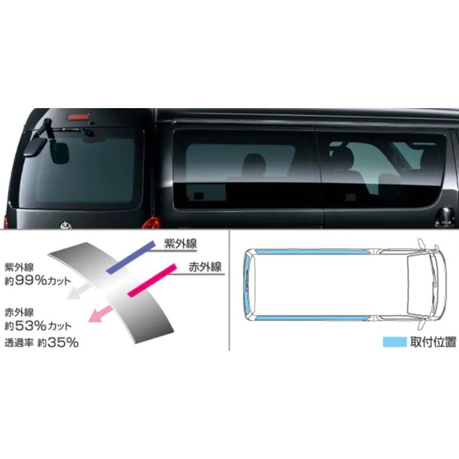 ハイエース 200系 7型：純正 IR(赤外線)カットフィルム（リヤサイド