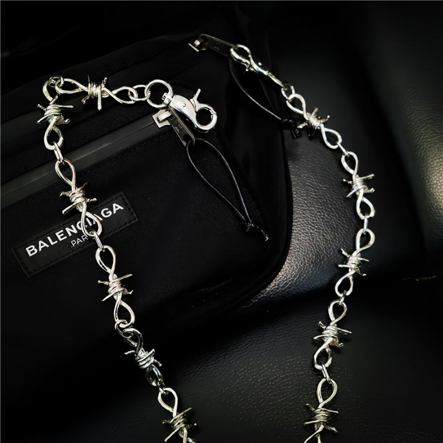 有刺鉄線 チェーン 3点セット パンツチェーン ネックレス ブレスレット フック ウォレットチェーン ジーンズチェーン メンズ レディース バイカーズファッション |  | 15