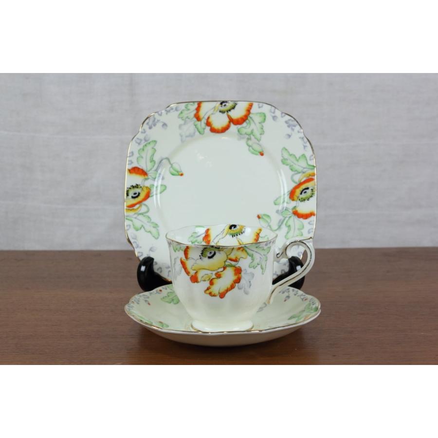 ロイヤルアルバート　ポピー　トリオ　ティーカップ　ケーキ皿　イギリス Royal Albert ロイヤルアルバート ポピー トリオ ティーカップ ケーキ
